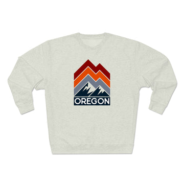 Buy oatmeal-heather Premium Oregon Sweatshirt - Retro Unisex Premium Crewneck Oregon Sweatshirt