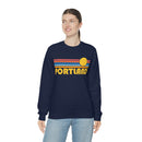 Portland, Oregon Sweatshirt - Retro Sunrise Unisex-29