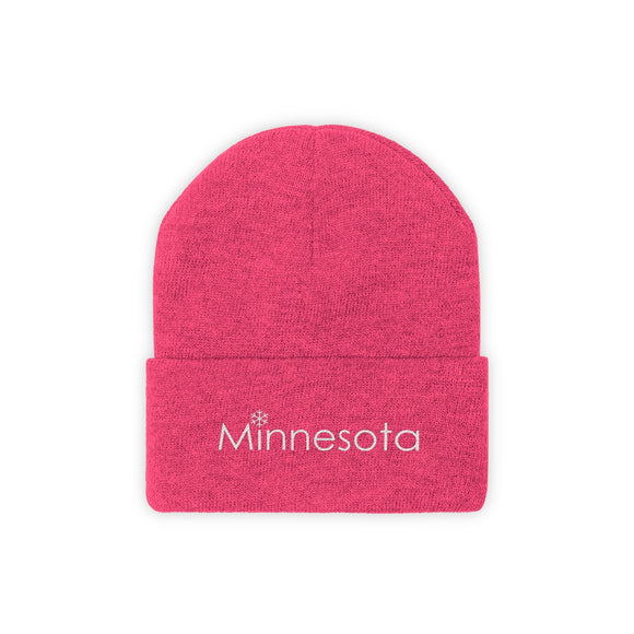 Minnesota Knit Beanie - Adult Embroidered Snowflake Minnesota Knit Hat