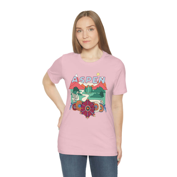 Aspen Shirt, Colorado Retro T-Shirt, Hippie Style Colorado tee, Aspen Mountain Shirt