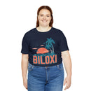 Biloxi, Mississippi T-Shirt - Retro Palm Tree & Beach Unisex Biloxi Shirt-91