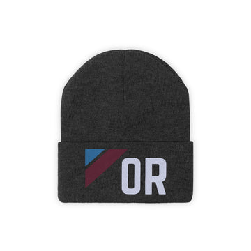 Buy black Oregon Beanie - Adult Embroidered Retro Oregon Knit Hat