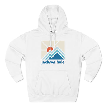 Buy white Premium Jackson Hole, Wyoming Hoodie - Min Mountain Unisex Sweatshirt