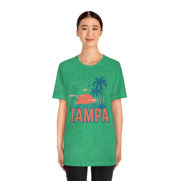 Tampa, Florida T-Shirt - Retro Palm Tree & Beach Unisex Tampa Shirt