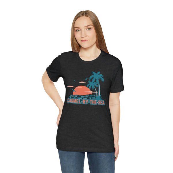 Carmel-by-the-Sea, California T-Shirt - Retro Palm Tree & Beach Unisex Carmel-by-the-Sea Shirt