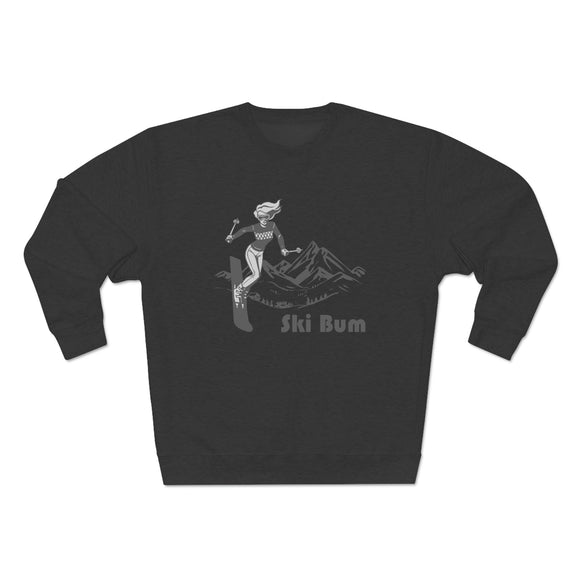 Premium Ski Bum Crewneck Sweatshirt - Retro Unisex Sweatshirt