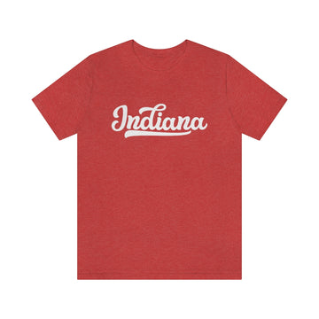 Buy heather-red Indiana T-Shirt - Hand Lettered Unisex Indiana Shirt