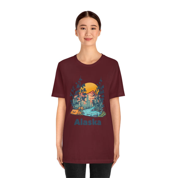 Alaska T-Shirt - Mountain Illustration Unisex Alaska Shirt