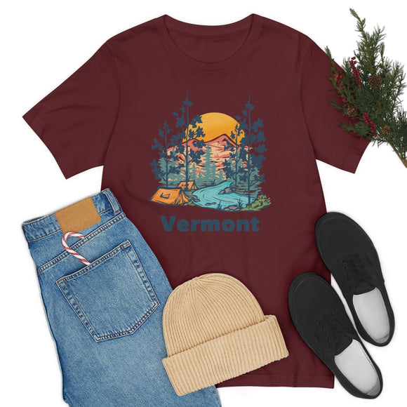 Vermont T-Shirt - Mountain Illustration Unisex Vermont Shirt