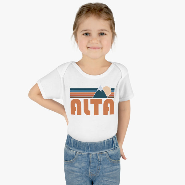 Alta Baby Bodysuit - Retro Mountain Alta, Utah Baby Bodysuit