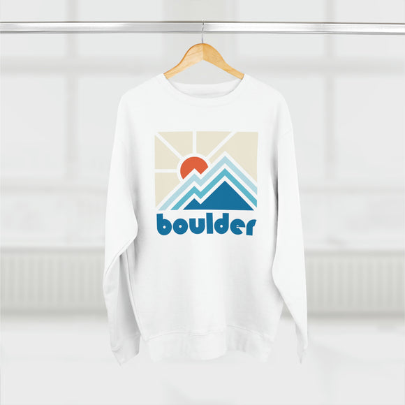 Premium Boulder, Colorado Crewneck Sweatshirt - Retro Unisex Sweatshirt