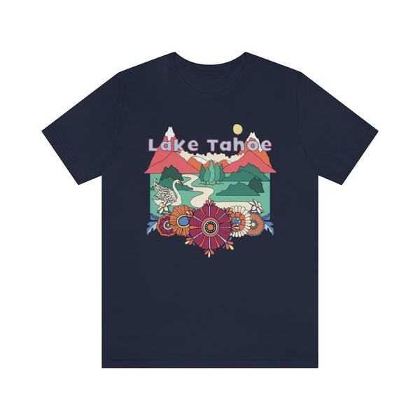 Lake Tahoe T-Shirt - Retro Mountain / Hippie Style Lake Tahoe, California Shirt