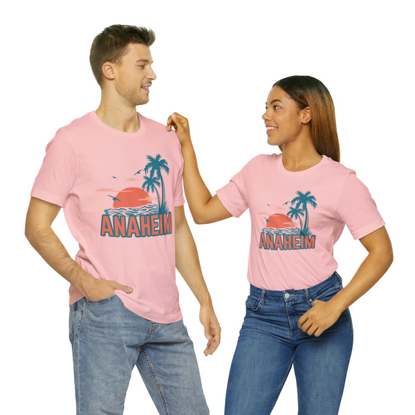 Anaheim, California T-Shirt - Retro Palm Tree & Beach Unisex Anaheim Shirt
