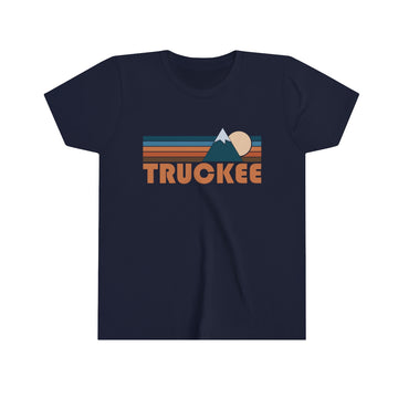 Buy navy Truckee Youth T-Shirt - Retro Mountain California Kid's TShirt