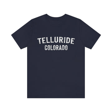 Buy navy Telluride, Colorado Shirt - Paint Text Unisex Telluride T-Shirt