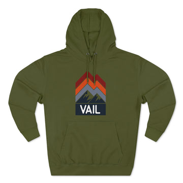 Buy army-green Premium Vail, Colorado Hoodie - Retro Unisex Sweatshirt - Retro Stripe