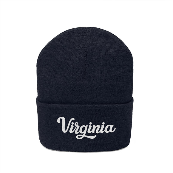 Virginia Beanie - Adult Hand Lettered Embroidered Virginia Knit Hat
