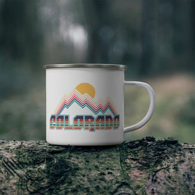 Colorado Camp Mug - Retro Mountain Enamel Campfire Colorado Mug