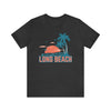 Long Beach, California T-Shirt - Retro Palm Tree & Beach Unisex Long Beach Shirt