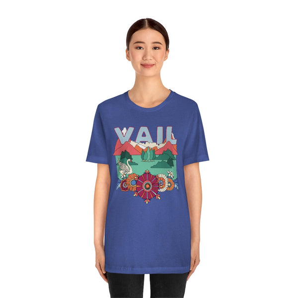 Vail T-Shirt - Retro Mountain / Hippie Style Vail, Colorado Shirt
