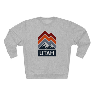 Buy heather-grey Premium Utah Sweatshirt - Retro Unisex Premium Crewneck Utah Sweatshirt
