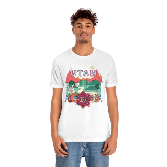 Utah T-Shirt - Retro Mountain / Hippie Style Utah Shirt