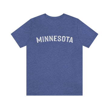 Buy heather-true-royal Minnesota T-Shirt - Paint Text Unisex Minnesota Shirt
