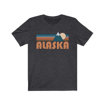 Buy dark-grey-heather Alaska T-Shirt - Retro Mountain Adult Unisex Alaska T Shirt