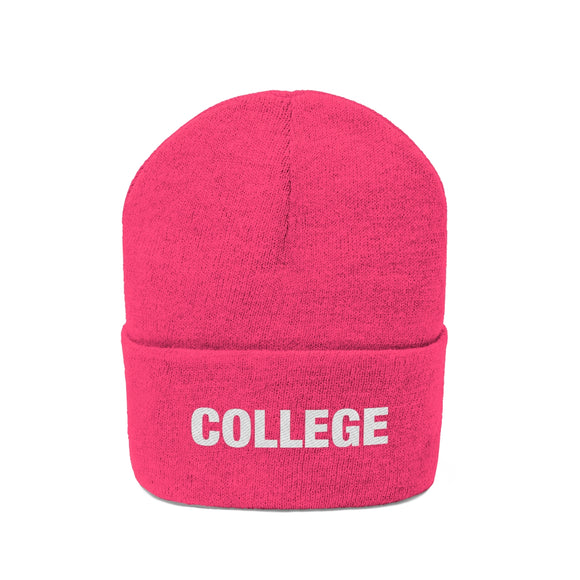 College Beanie - Adult Embroidered College Knit Hat