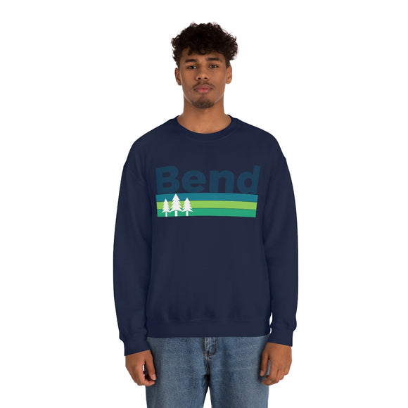 Bend, Oregon Sweatshirt - Retro Trees Unisex