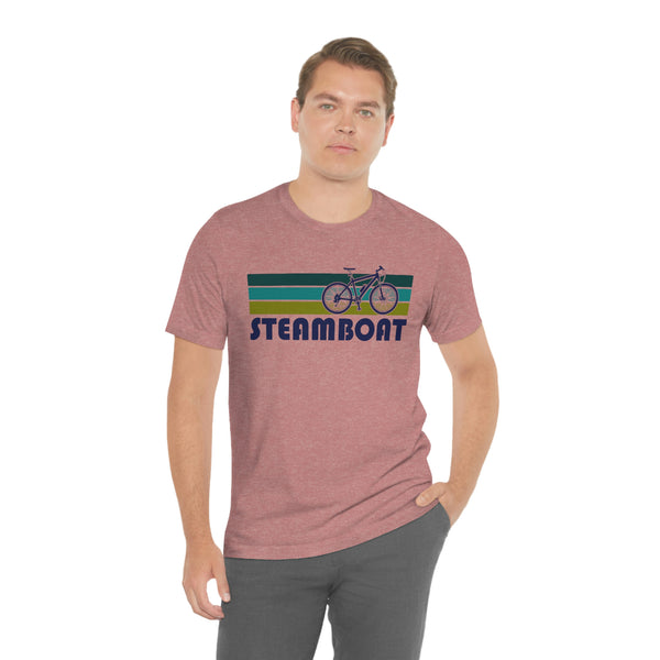 Steamboat T-Shirt - Retro Mountain Bike Adult Unisex Steamboat, Colorado T Shirt