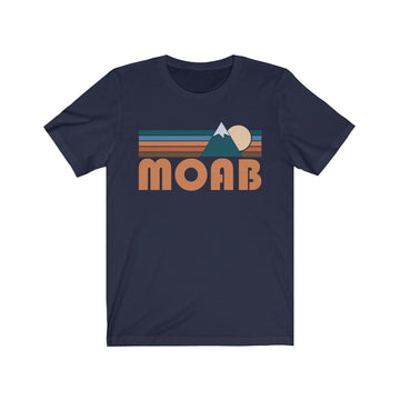 Buy navy Moab, Utah T-Shirt - Retro Mountain Adult Unisex Moab T Shirt