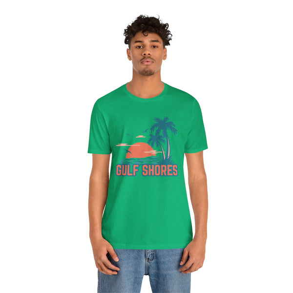 Gulf Shores, Alabama T-Shirt - Retro Palm Tree & Beach Unisex Gulf Shores Shirt