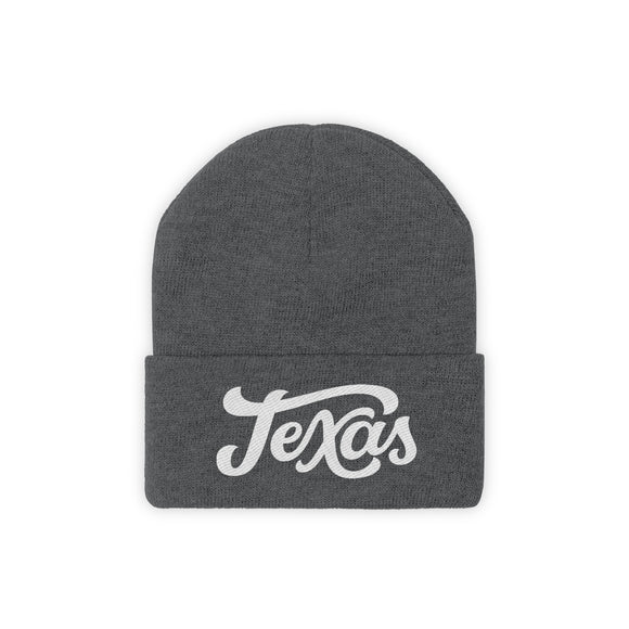 Texas Beanie - Adult Hand Lettered Embroidered Texas Knit Hat
