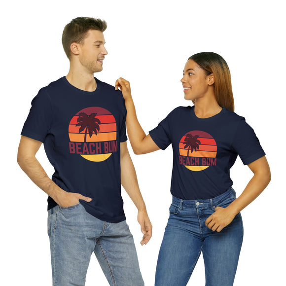 Beach Bum T-Shirt - Retro Palm Tree Unisex Beach Bum Shirt