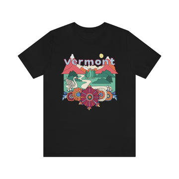 Buy black Vermont Shirt, Vermont Retro T-Shirt, Hippie Style Vermont tee, Vermont Mountain Shirt