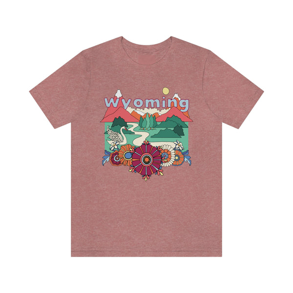 Wyoming Shirt, Wyoming Retro T-Shirt, Hippie Style Wyoming tee, Wyoming Mountain Shirt