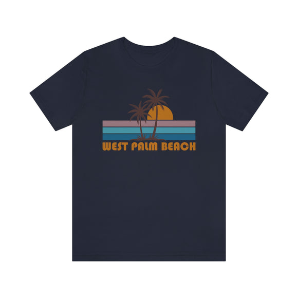 West Palm Beach, Florida T-Shirt - Retro Palm Tree Unisex West Palm Beach Shirt