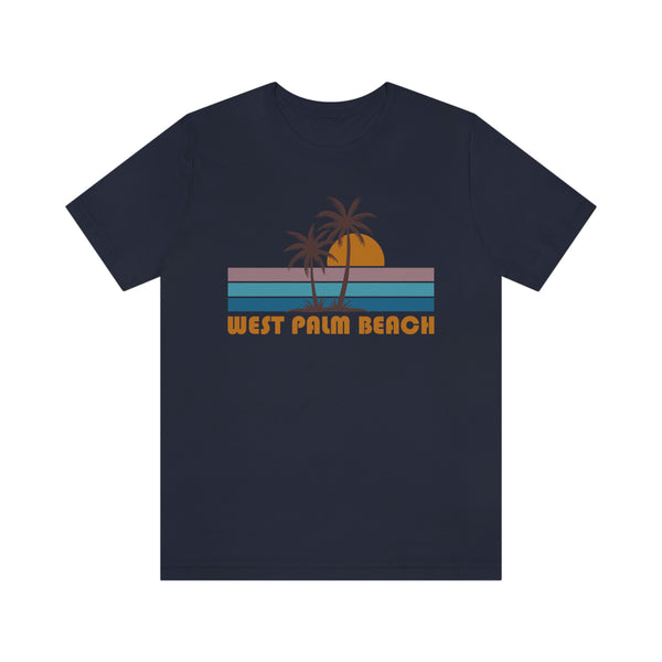 West Palm Beach, Florida T-Shirt - Retro Palm Tree Unisex West Palm Beach Shirt