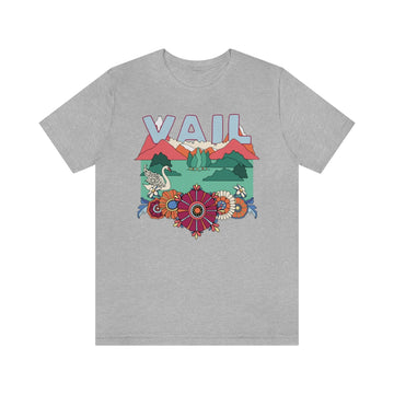 Buy athletic-heather Vail T-Shirt - Retro Mountain / Hippie Style Vail, Colorado Shirt