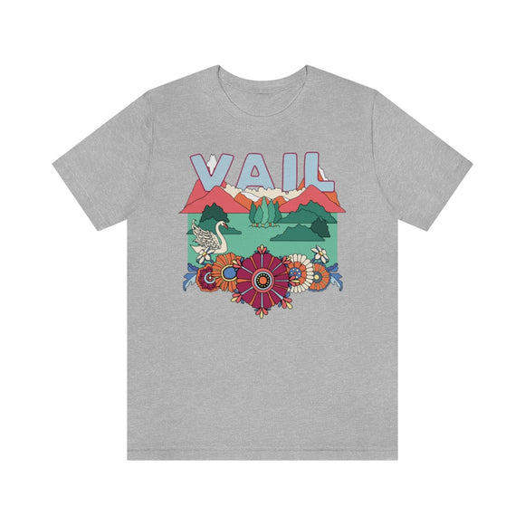 Vail T-Shirt - Retro Mountain / Hippie Style Vail, Colorado Shirt