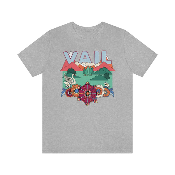 Vail T-Shirt - Retro Mountain / Hippie Style Vail, Colorado Shirt