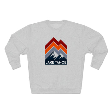 Buy heather-grey Premium Lake Tahoe Sweatshirt - Retro Unisex Premium Crewneck Lake Tahoe, California Sweatshirt