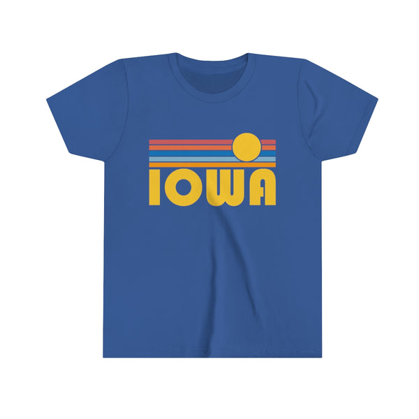 Iowa Youth T-Shirt - Retro Sun Iowa Kid's TShirt