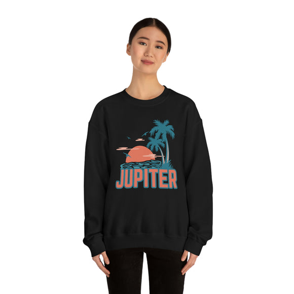 Jupiter, Florida Sweatshirt - Unisex Retro Palm Tree Crewneck Jupiter Sweatshirt