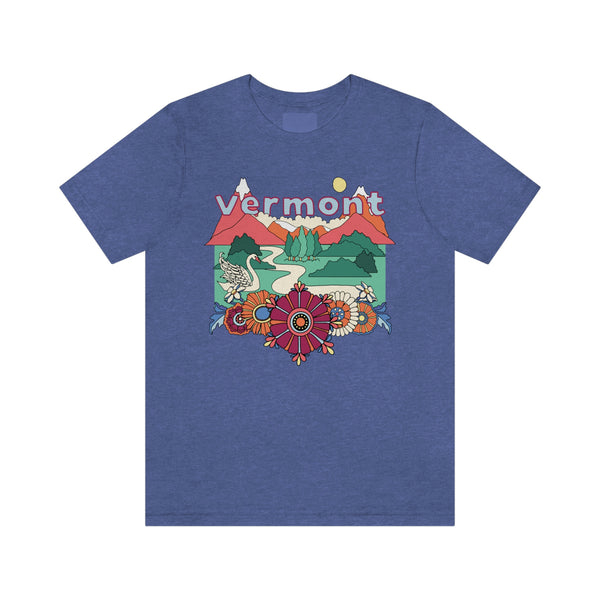 Vermont Shirt, Vermont Retro T-Shirt, Hippie Style Vermont tee, Vermont Mountain Shirt