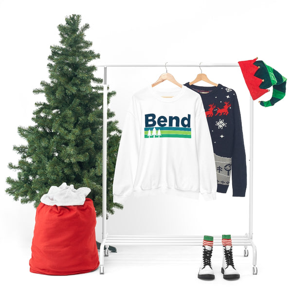 Bend, Oregon Sweatshirt - Retro Trees Unisex