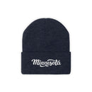 Minnesota Beanie - Adult Hand Lettered Embroidered Minnesota Knit Hat-1