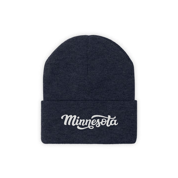 Minnesota Beanie - Adult Hand Lettered Embroidered Minnesota Knit Hat