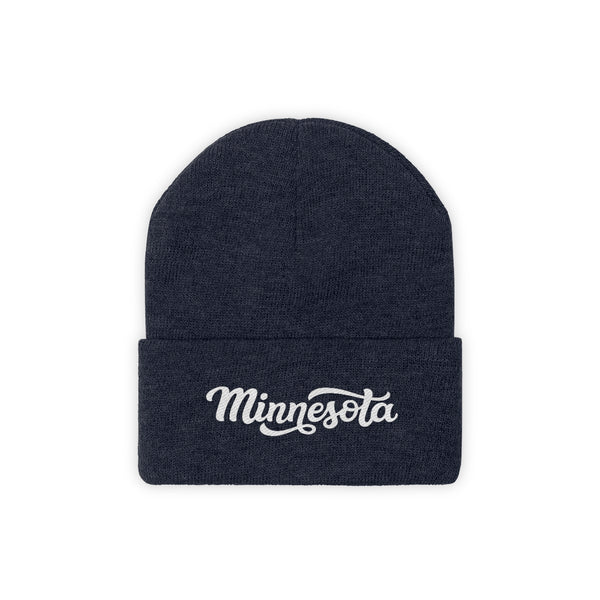 Minnesota Beanie - Adult Hand Lettered Embroidered Minnesota Knit Hat